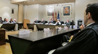Aspecto general de los estrados del salón de actos del Tribunal Superior de Justicia de Madrid, donde tuvo lugar el acto de toma de posesión de los nuevos jueces de la 65 Promoción